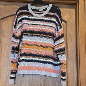 Easel Striped Womens Sweater Size Large